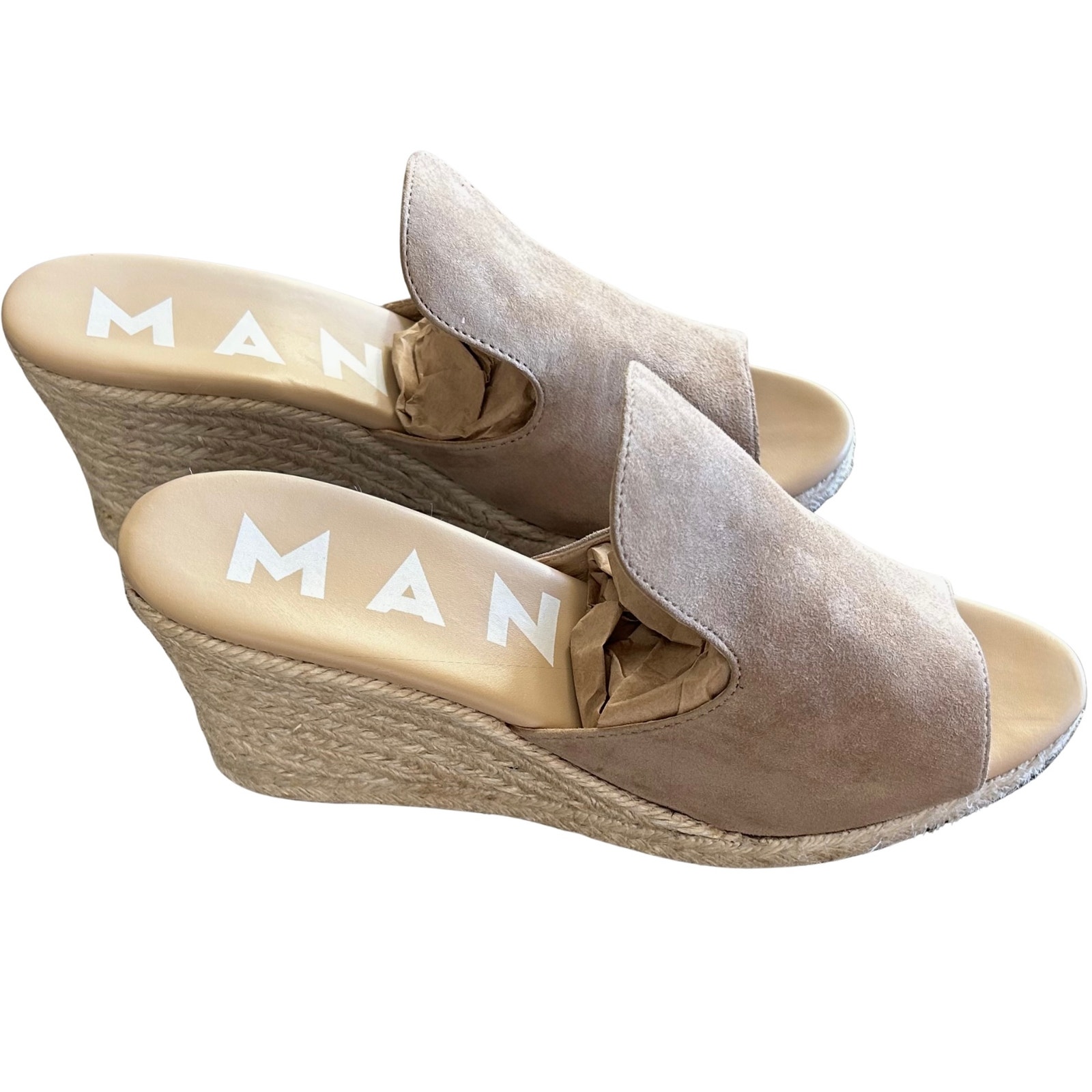 Manebi Hamptons Sabot Wedge Sandals Suede Espadrille Mule 38 7.5 — image 4 of 8